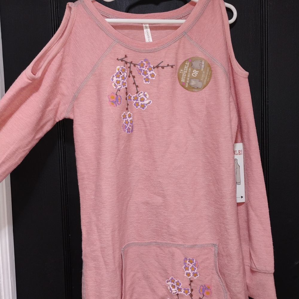 Charming Pink Kids Casual Dress with Floral Embroidery